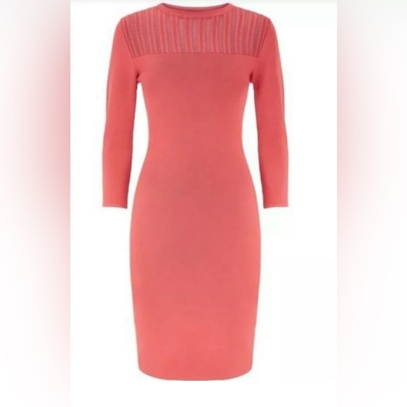 REISS, Kadriana Sheer Stripe Knitted Dress - Picture 3 of 8